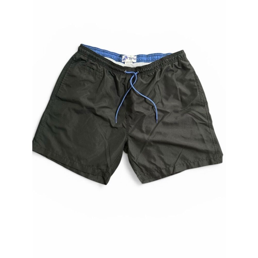 Trunks brandMen's Black Swim Trunks with Blue Drawstring XL